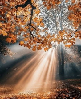 Autumn Morning Light Rays