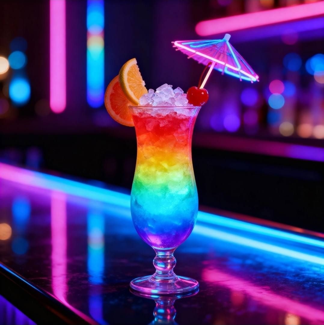Rainbow Cocktail Glass