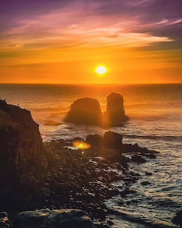 Ocean Sunset Rock Formations