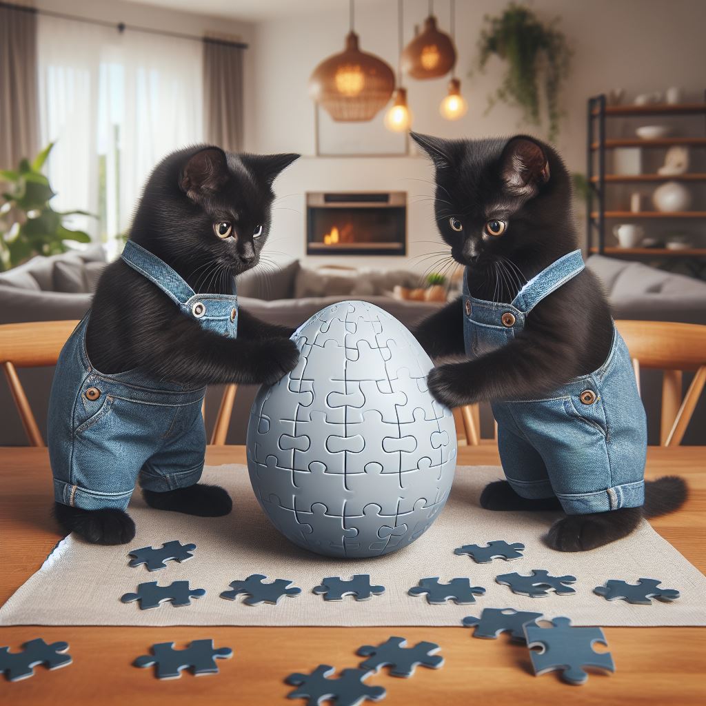 Black Cats Building Puzzle