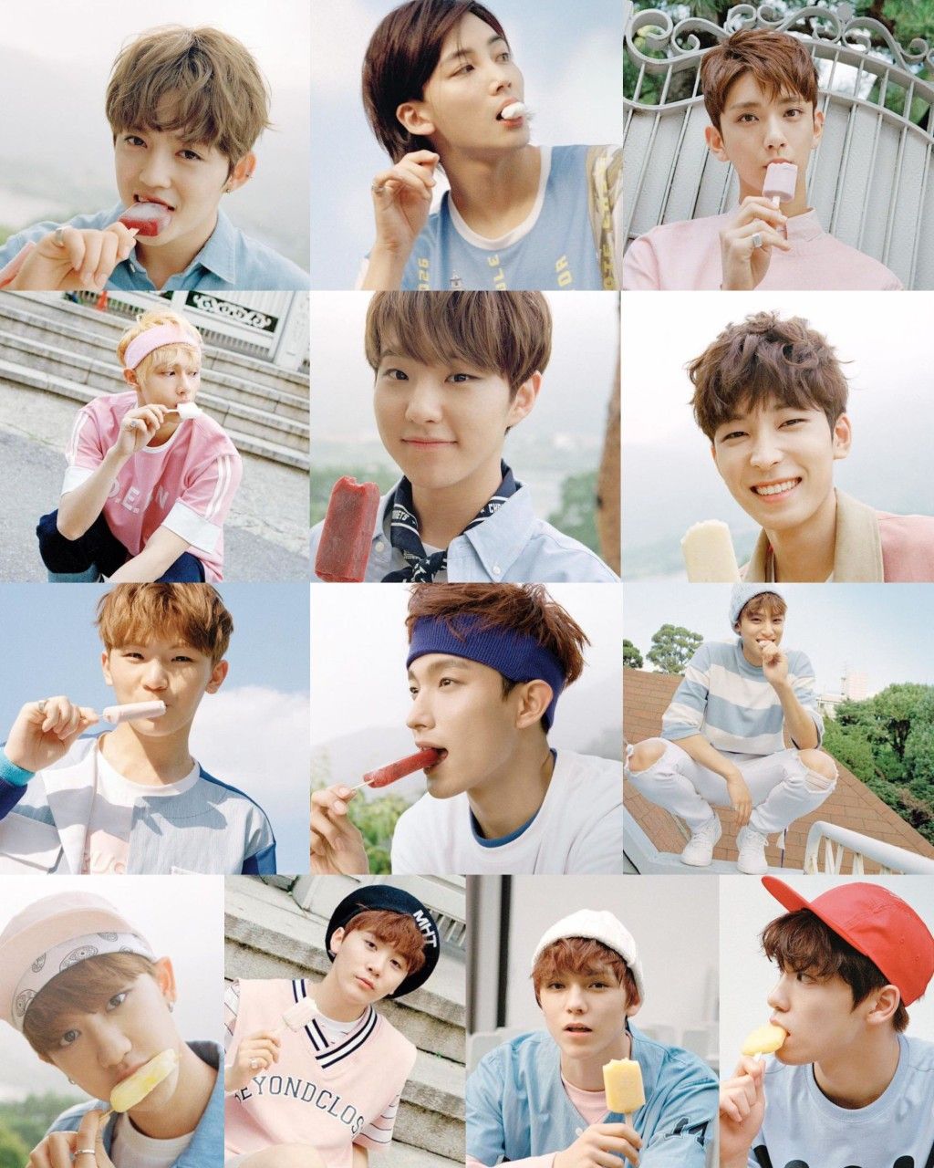 K-pop group Seventeen members posed together in a promotional image