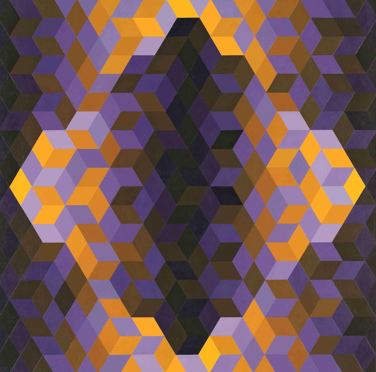 Vasarely Geometric Cubes