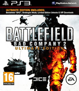 Battlefield Bad Company 2 Ultimate Edition PS3 game cover with soldier and tank