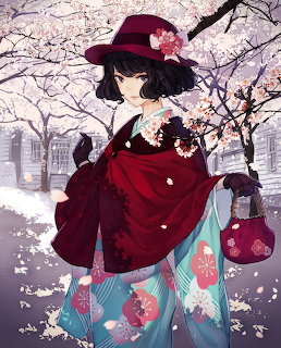 Anime Girl Cherry Blossoms