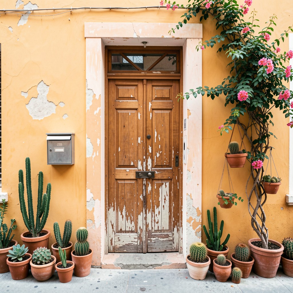 Door with Flowers and Cacti