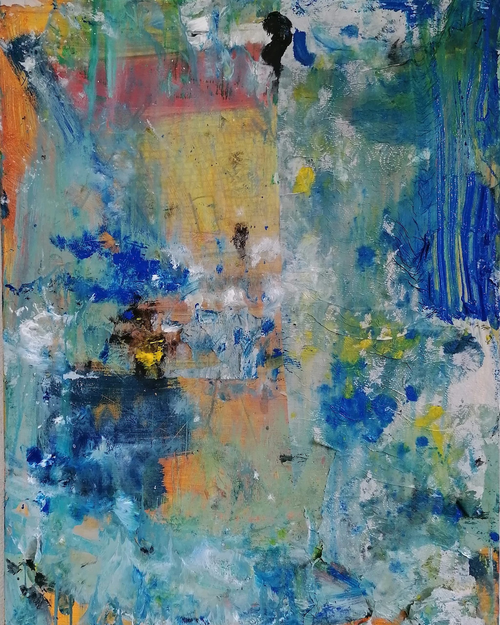 Abstract Blue Textured Painting