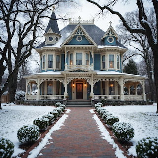 Victorian Mansion in Winter