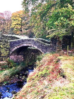Stone Bridge Over Stream in Autumn
