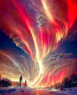 Aurora Borealis Winter Sky
