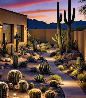 Desert Sunset Cactus Garden