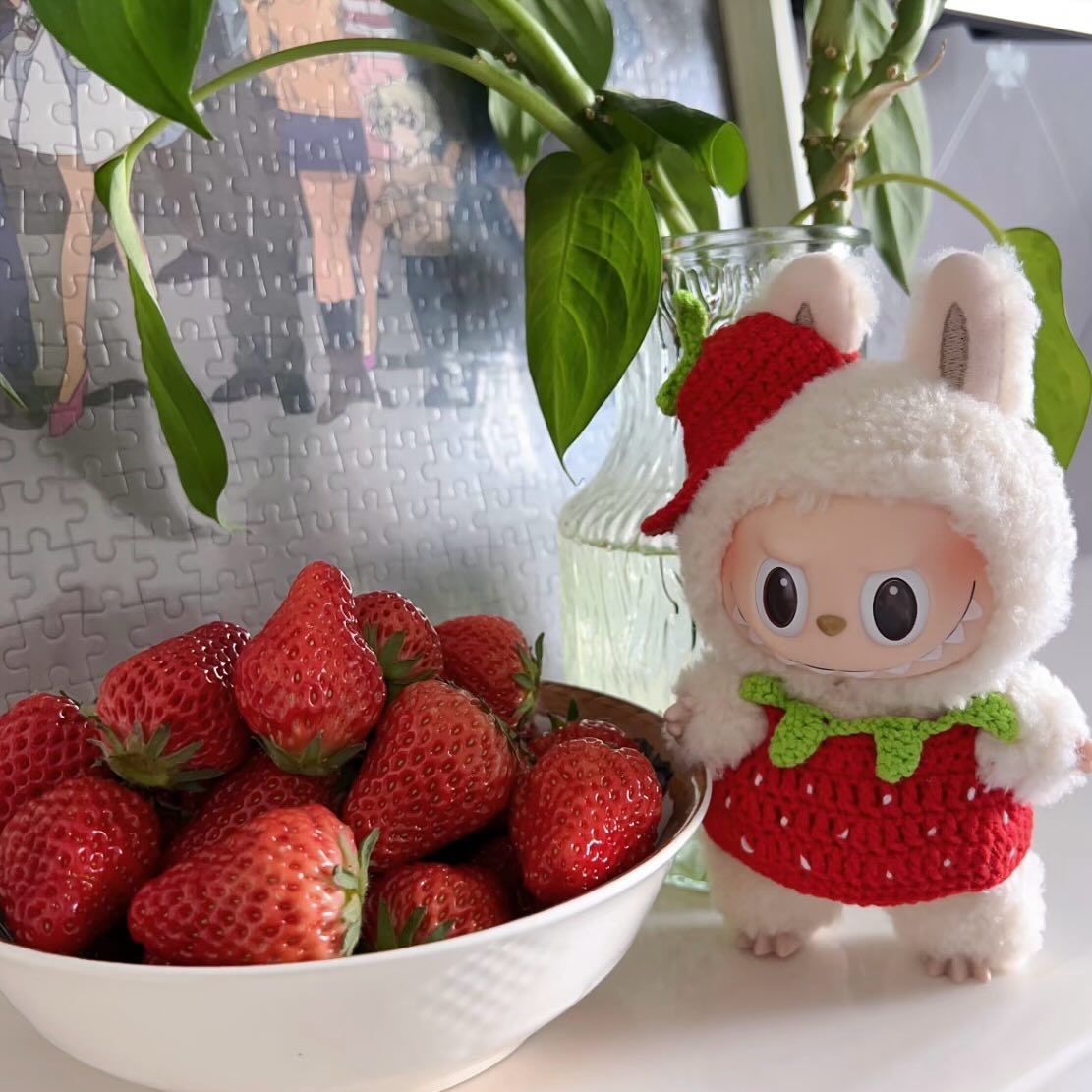 Labubu With Strawberries