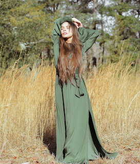 Woman in Green Dress Nature
