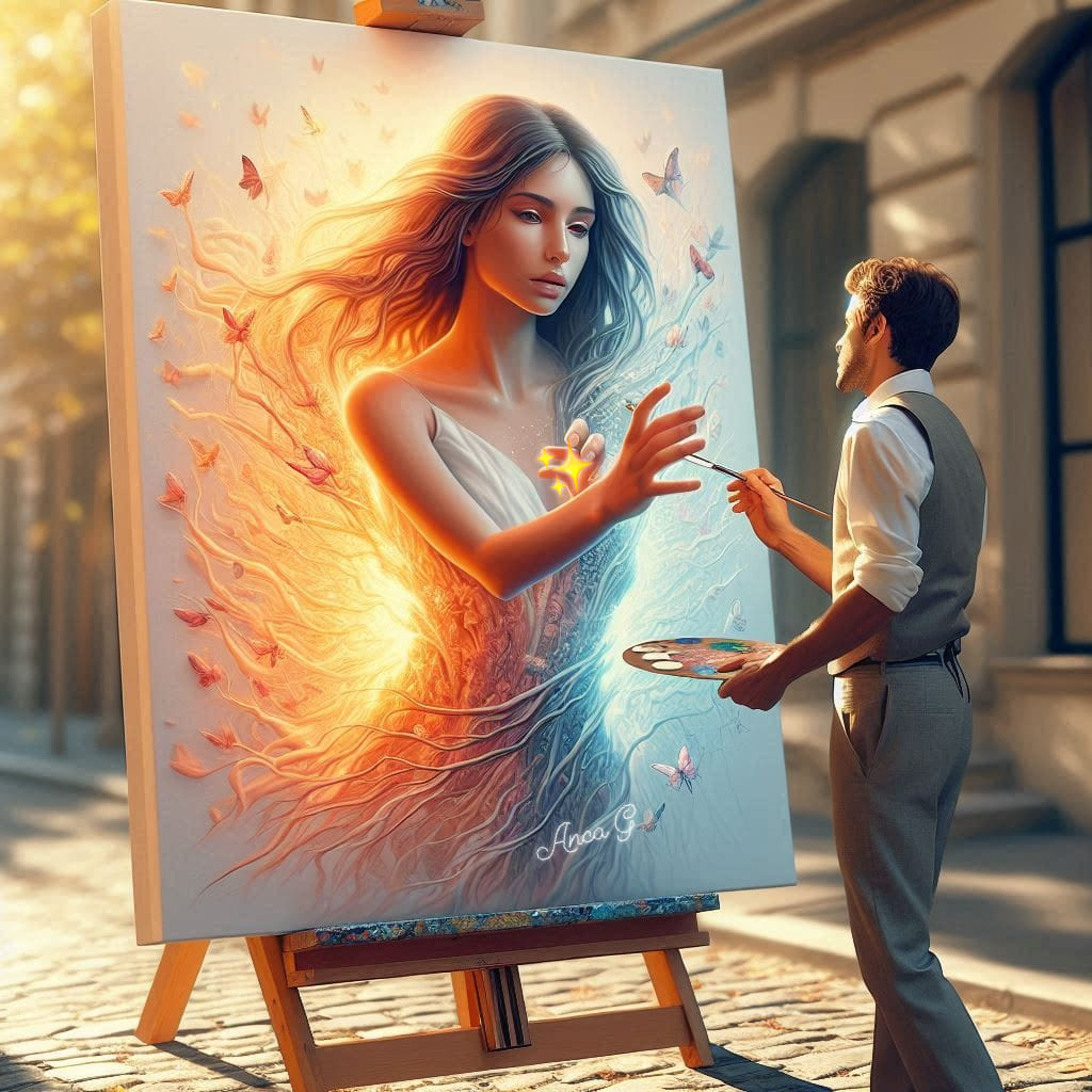 Artist Painting Fantasy Portrait
