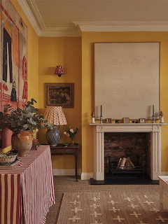 Yellow Room With Fireplace