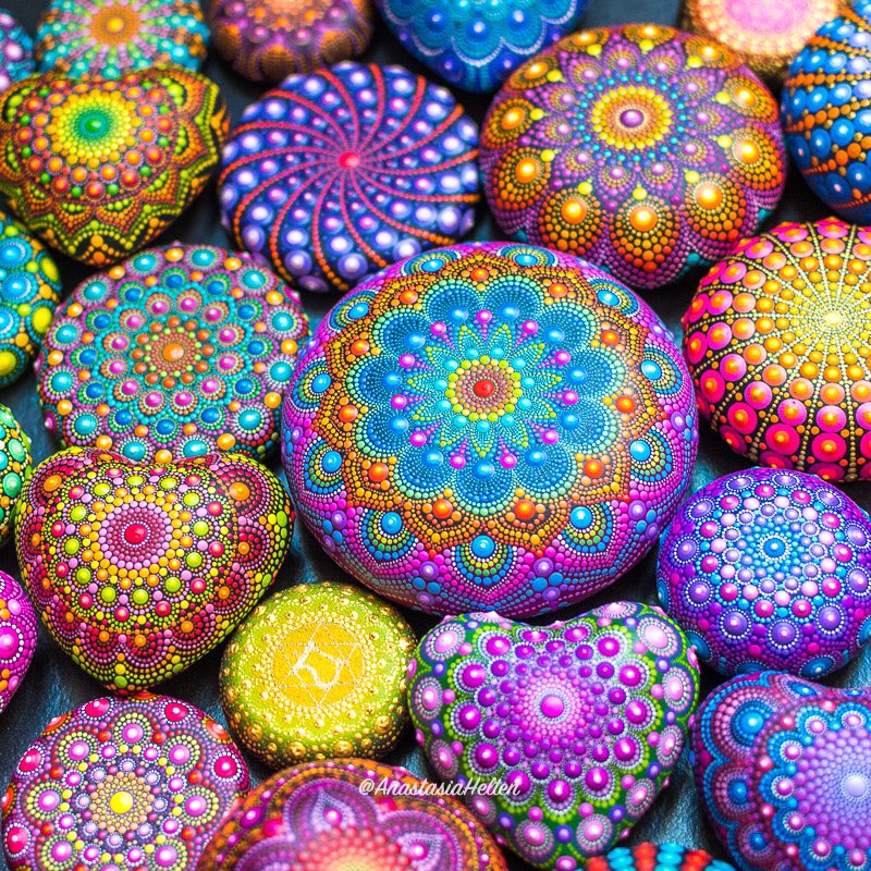 Painted Mandala Pebbles