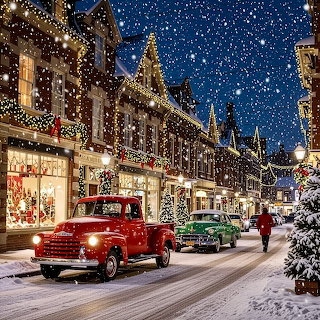 Christmas Shopping on a Snowy Night
