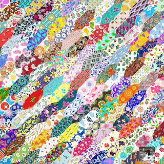 Diagonal Patchwork Pattern Collage