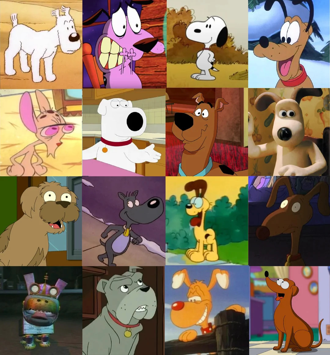 Cartoon Dogs Collage