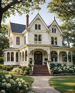 White Victorian Mansion House