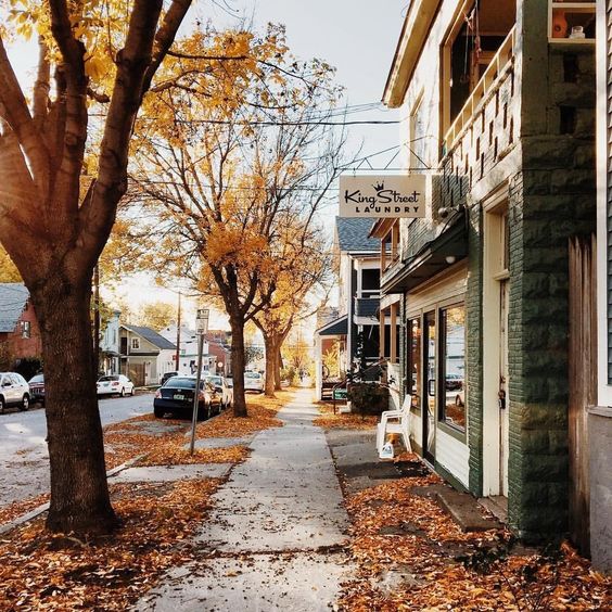 Autumn City Sidewalk
