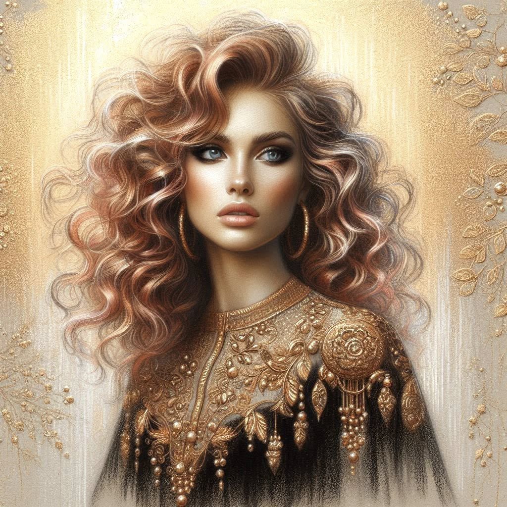 Woman with Golden Curls