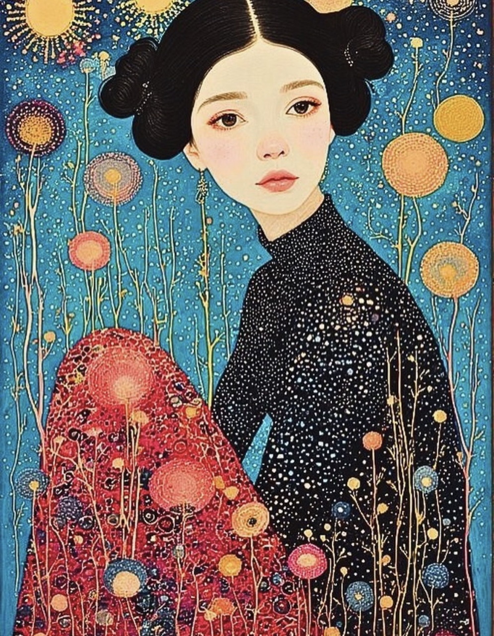 Woman in Traditional Asian Dress