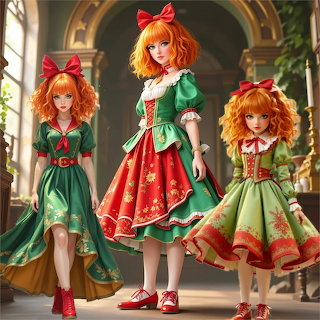 Three Ginger Girls Fantasy Dresses