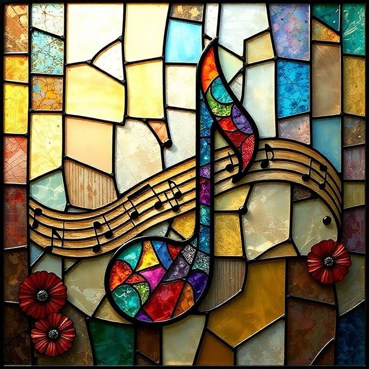 Stained Glass Musical Note