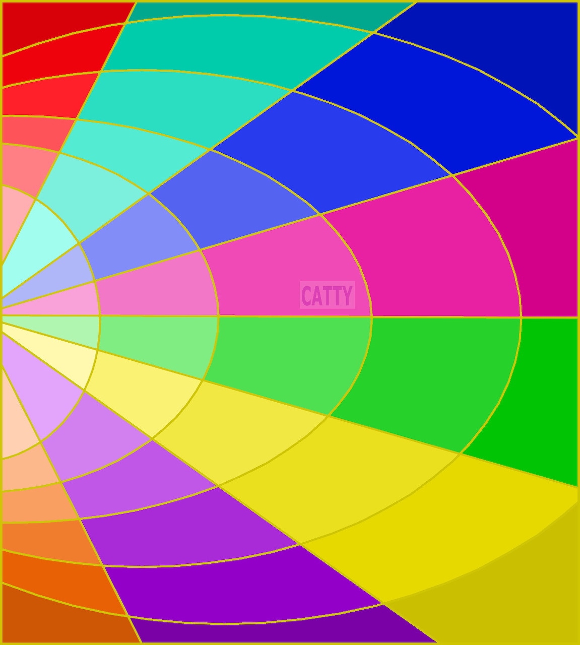 Abstract colorful geometric pattern with concentric curved lines in rainbow hues