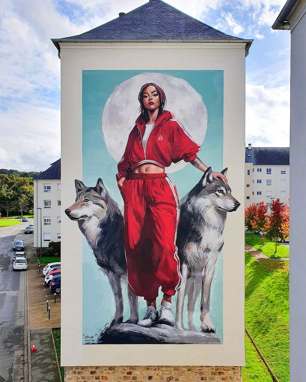 Woman With Wolves Mural
