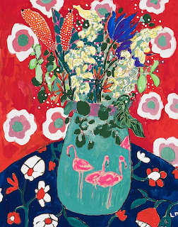 Flamingo Vase Painting