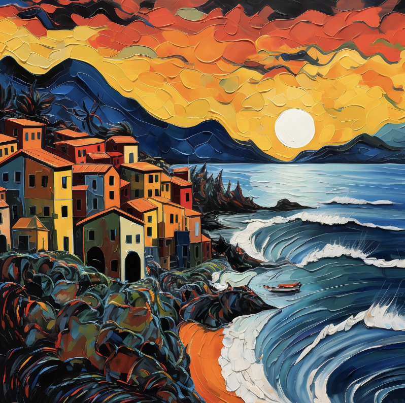 Harbour Sunset Painting