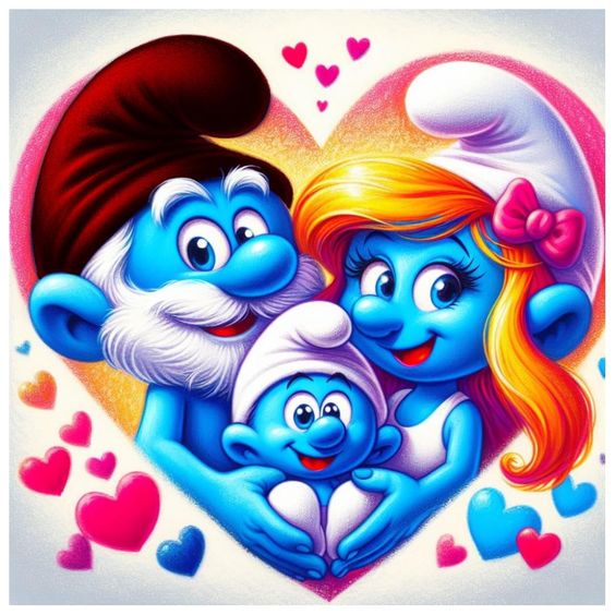 Smurf Family Heart