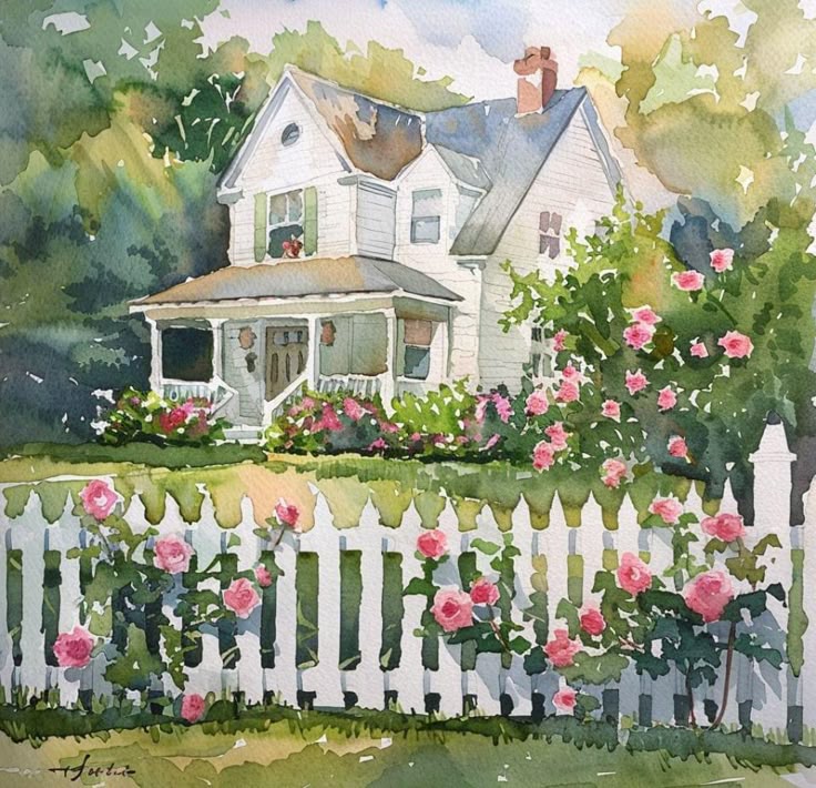Southern House with Flowers