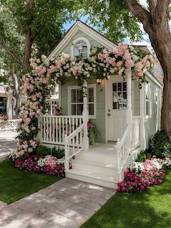 Cottage with Flower Garden