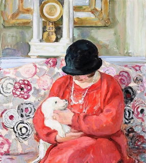 Woman with White Dog