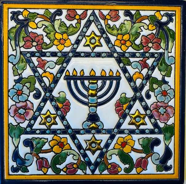 Stained Glass Hanukkah Window