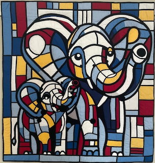 Mondrian Style Elephant Quilt