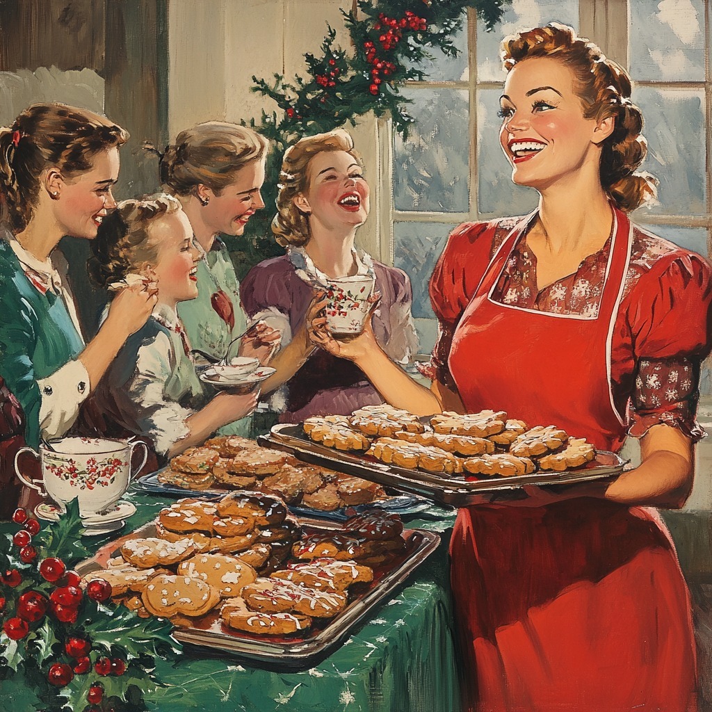 Vintage Christmas Cookie Baking