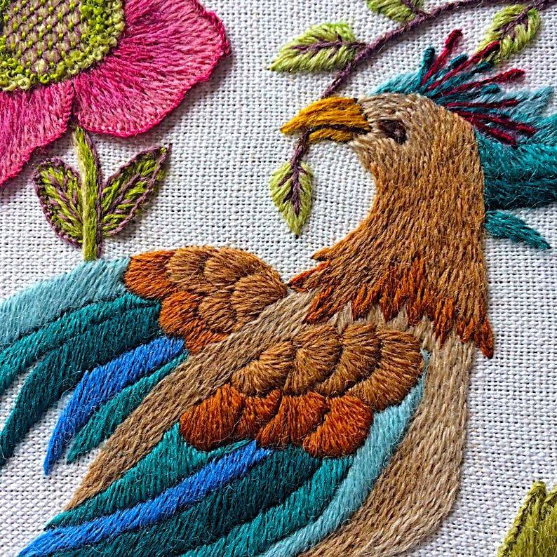 Embroidered Bird Design