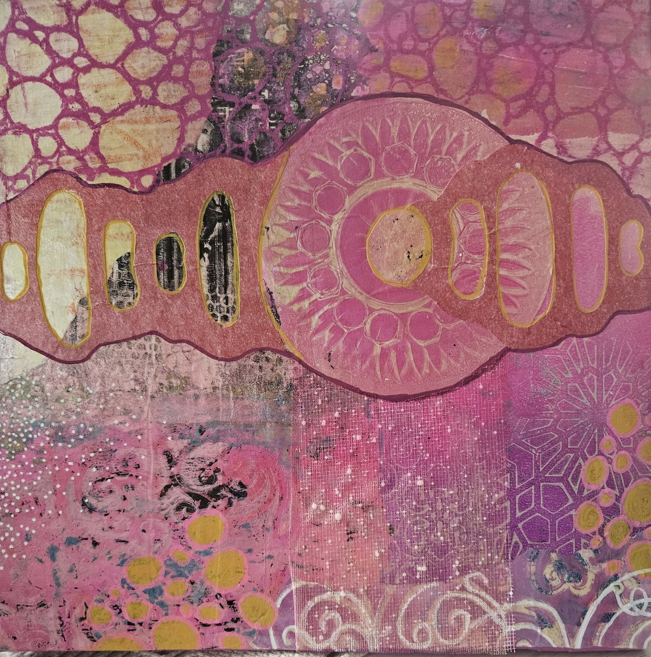 Pink Abstract Guitar Art