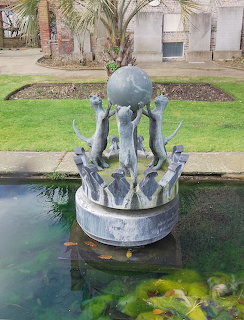 Bronze Cat Fountain Sculpture