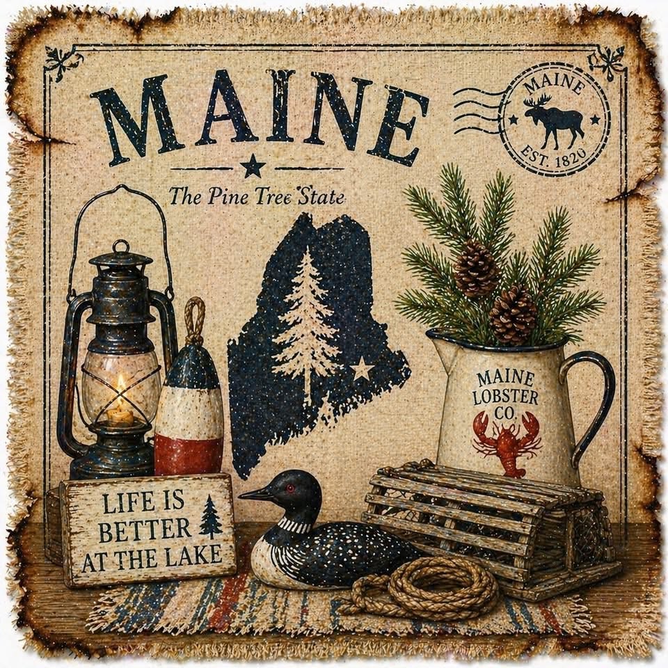Vintage Maine Collage