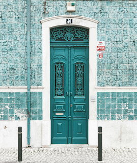 Teal Portuguese Tiled Door
