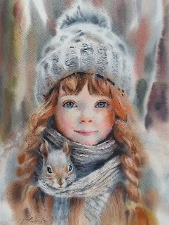 Girl with Squirrel Winter