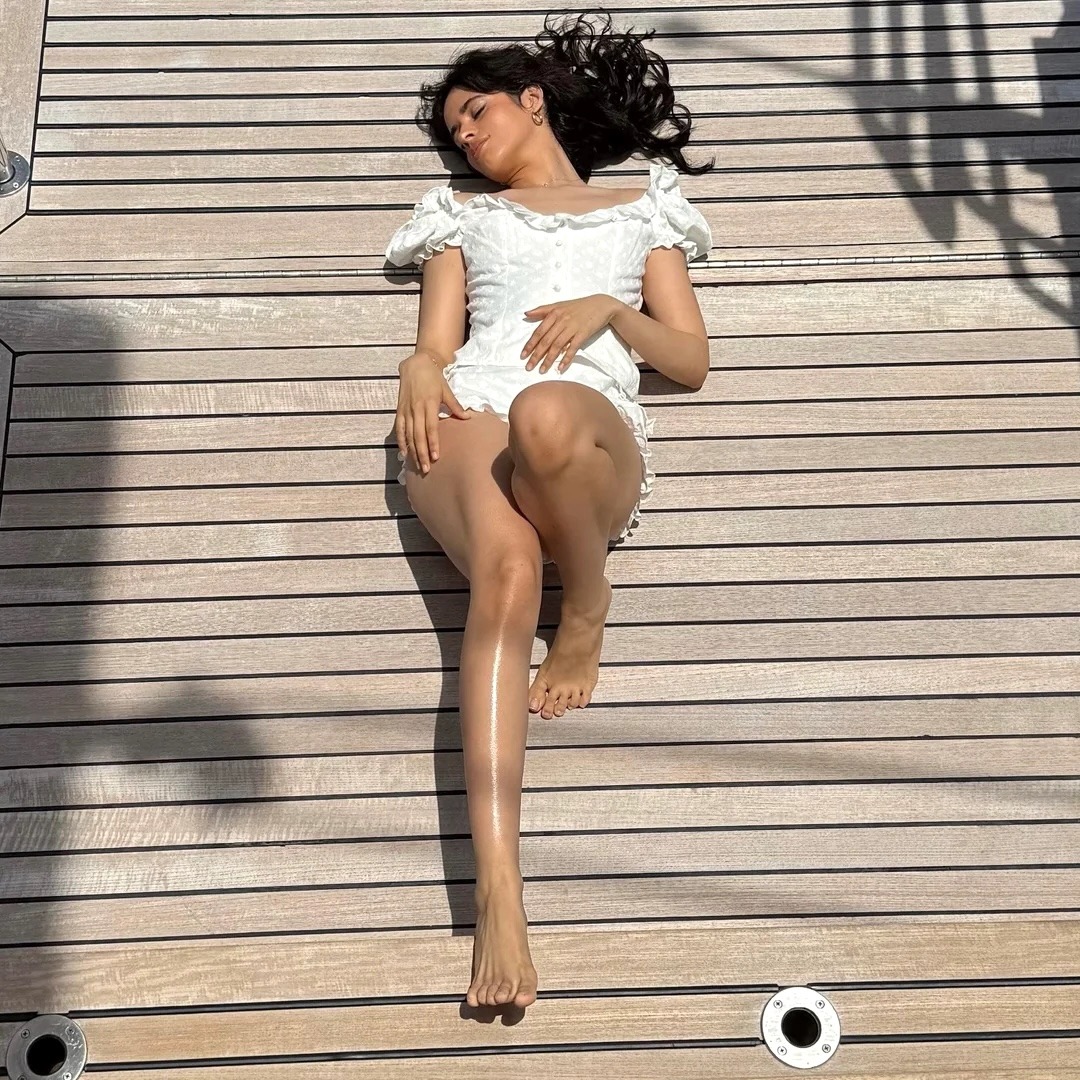 Camila Cabello Sunbathing on Deck