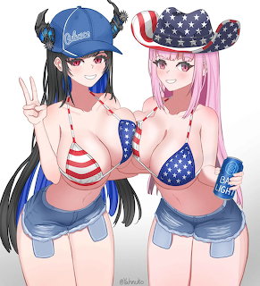 Hololive Anime Girls Patriotic Bikini