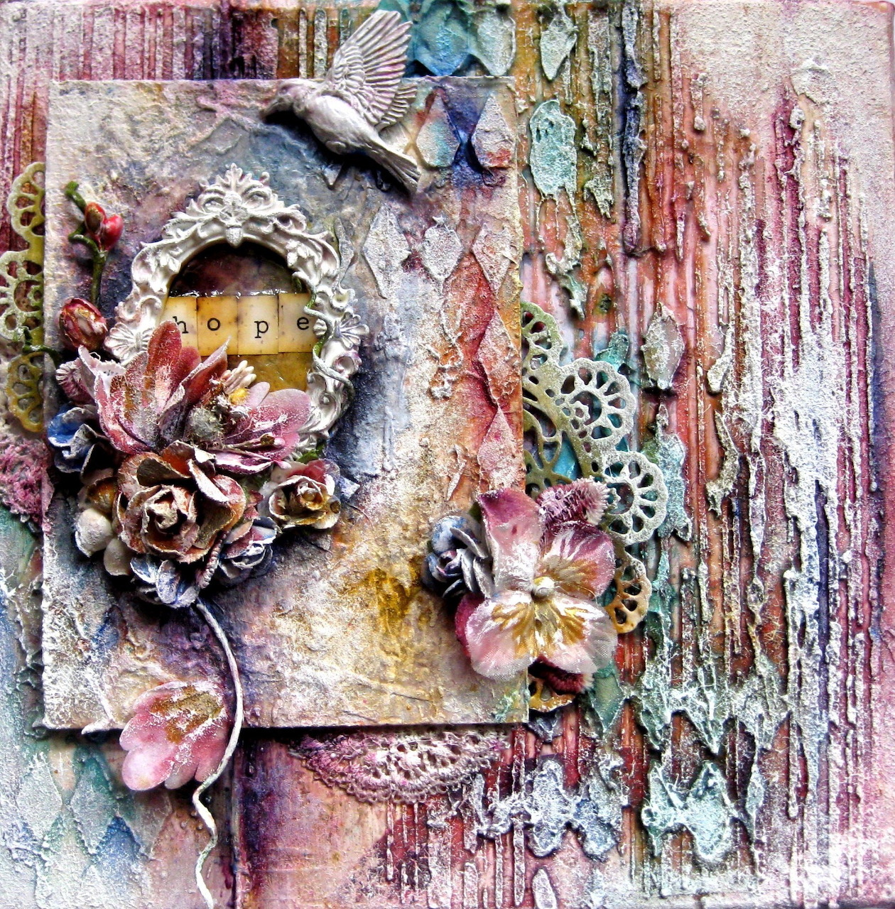 Mixed Media Birds and Flowers