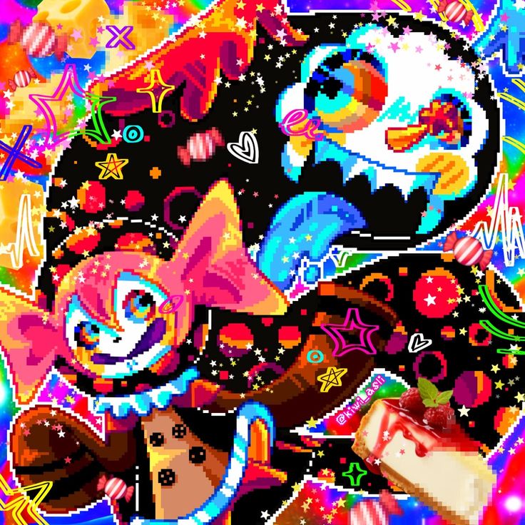 Colorful Anime Cat