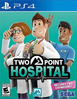 Two Point Hospital PS4 game cover with cartoon doctors and nurse characters